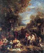 Francois Lemoyne Hunting Picnic painting